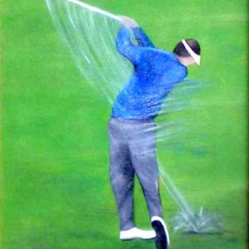 Peinture intitulée "Golfeur" par Nico, Œuvre d'art originale, Autre