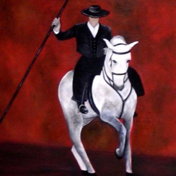 Painting titled "Gardian Camarguais" by Nico, Original Artwork, Other