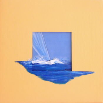 Peinture intitulée "Marine petit format" par Nico, Œuvre d'art originale, Autre