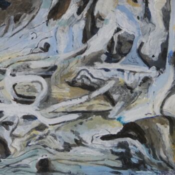 Schilderij getiteld "Driftwood nr2" door Nico Van Oosten, Origineel Kunstwerk, Acryl