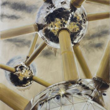 Malarstwo zatytułowany „Atome 58” autorstwa Nicolas Cancelier, Oryginalna praca, Olej