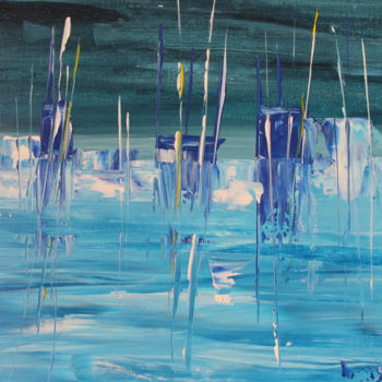Painting titled "Blue Sky" by Nicobag, Original Artwork, Oil