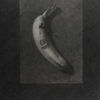 Dessin intitulée "Ho finito il nastro…" par Nicola De Luca, Œuvre d'art originale, Graphite Monté sur Autre panneau rigide