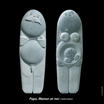Sculpture intitulée "Papa, Maman et moi" par Philippe Nicodème, Œuvre d'art originale