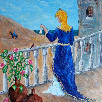 Painting titled "LA PRINCESSE ET LE…" by Nicodi, Original Artwork, Acrylic