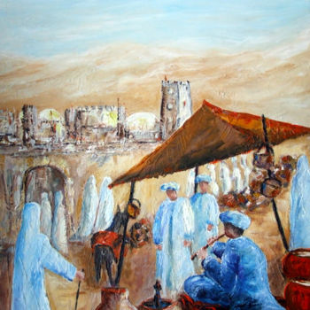 Malerei mit dem Titel "MARCHE AU CHARMEUR…" von Nicodi, Original-Kunstwerk, Acryl