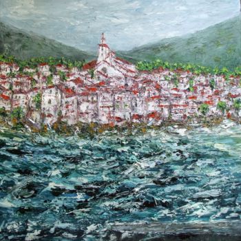 Painting titled "TEMPETE SUR CADAQUES" by Nicodi, Original Artwork, Oil