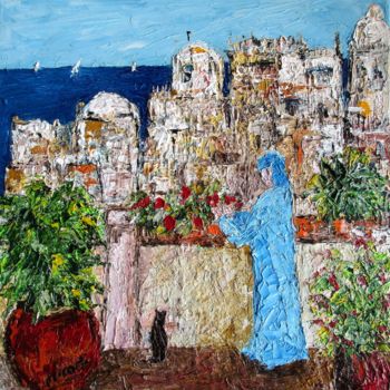 Malerei mit dem Titel "DEPUIS LES TERRASSE…" von Nicodi, Original-Kunstwerk, Acryl