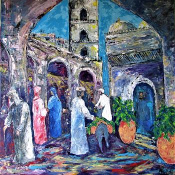 Malerei mit dem Titel "La Medina" von Nicodi, Original-Kunstwerk, Acryl