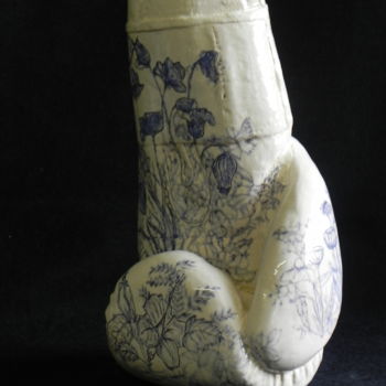Sculpture titled "La Boxeuse Amoureus…" by Nicola Deux, Original Artwork, Ceramics