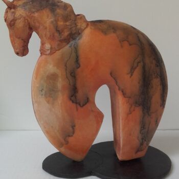 Escultura titulada "Cheval" por Nicola Deux, Obra de arte original, Cerámica