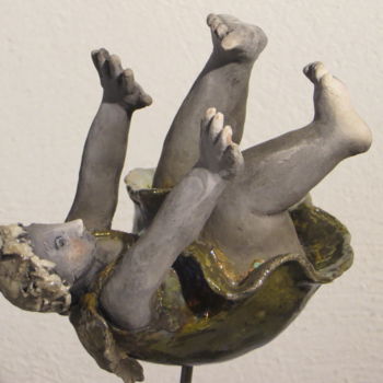 Sculpture titled "La Chute" by Nicola Deux, Original Artwork, Ceramics
