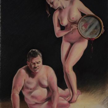 Pittura intitolato "Lo specchio di Cosc…" da Nicola Governali, Opera d'arte originale, Pastello