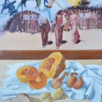 Painting titled "Gli effetti della c…" by Nicola Romilio, Original Artwork, Oil