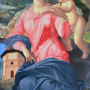 绘画 标题为“Omaggio alla Madonn…” 由Nicola Romilio, 原创艺术品, 油
