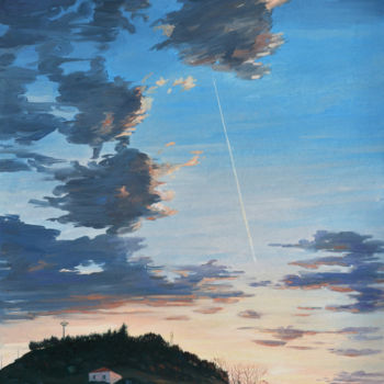 Peinture intitulée "il tramonto" par Nicola Romilio, Œuvre d'art originale, Huile