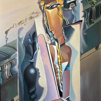 Pintura titulada "expectation" por Nicolai Ghibalenco, Obra de arte original, Oleo Montado en Bastidor de camilla de madera