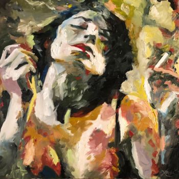 Pintura intitulada "fume Millie" por Philippe Nicolaï, Obras de arte originais, Óleo