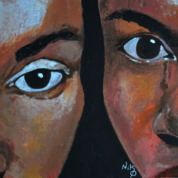Pittura intitolato "Sisters of Africa" da Nicolas Alibar, Opera d'arte originale, Acrilico