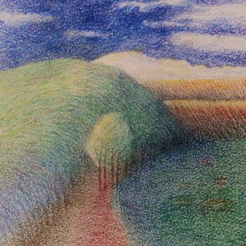 Dessin intitulée "Haute Provence" par Nicolas Boldych, Œuvre d'art originale, Crayon