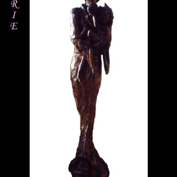 Sculptuur getiteld "Marie l'Africaine" door Nicolas Bouriot (KRB1), Origineel Kunstwerk, Hout