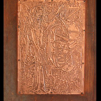 Estampas & grabados titulada "Saint Gabriel" por Nicolas Bouriot (KRB1), Obra de arte original, Grabado