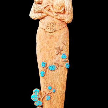 雕塑 标题为“Vierge La Nouvelle…” 由Nicolas Bouriot (KRB1), 原创艺术品, 木