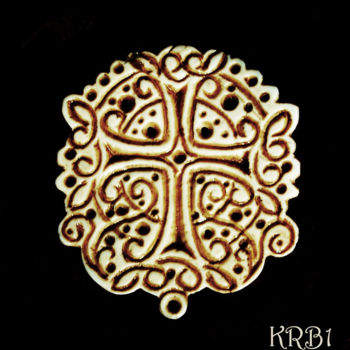 Ambacht getiteld "Broche croix Anahit" door Nicolas Bouriot (KRB1), Origineel Kunstwerk, Juwelen