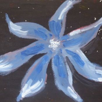 Pintura intitulada "Etoile bleue" por Nicolas Cavuoto, Obras de arte originais, Óleo
