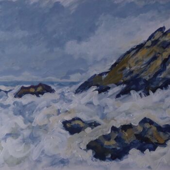 Peinture intitulée "Mer agitée" par Nicolas Cavuoto, Œuvre d'art originale, Huile