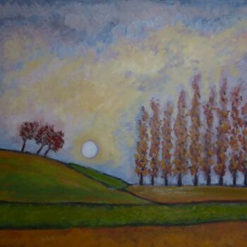 Peinture intitulée "Soir d'automne (1)" par Nicolas Cavuoto, Œuvre d'art originale, Huile