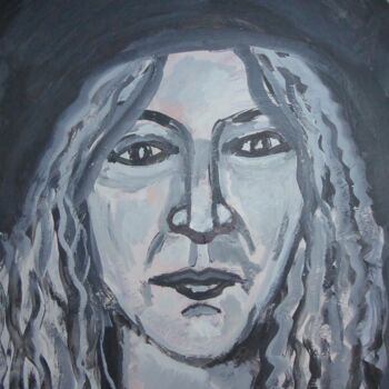 Painting titled "Patti Smith" by Nicolas Cavuoto, Original Artwork, Oil