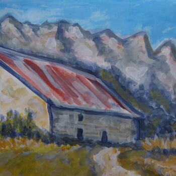 Painting titled "La grande maison(1)" by Nicolas Cavuoto, Original Artwork, Oil