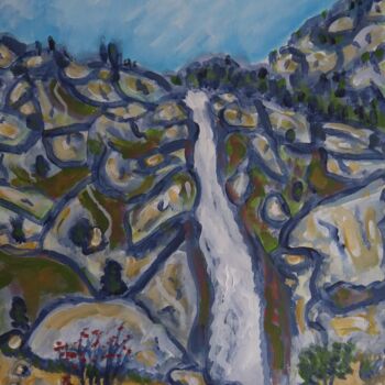 제목이 "La cascade de La Pi…"인 미술작품 Nicolas Cavuoto로, 원작, 기름 나무 들것 프레임에 장착됨