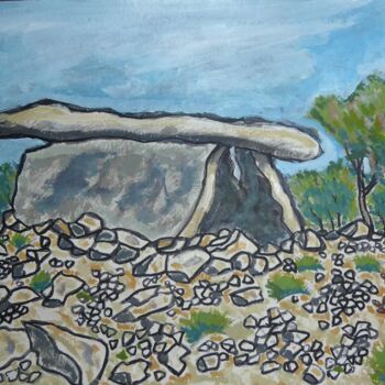 Painting titled "Dolmen du calvaire…" by Nicolas Cavuoto, Original Artwork, Oil