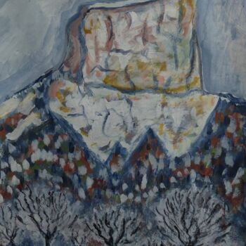 Картина под названием "Le Mont Aiguille (5)" - Nicolas Cavuoto, Подлинное произведение искусства, Масло
