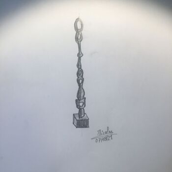 Drawing titled "Void Tower" by Nicolas Chammat, Original Artwork, Pencil