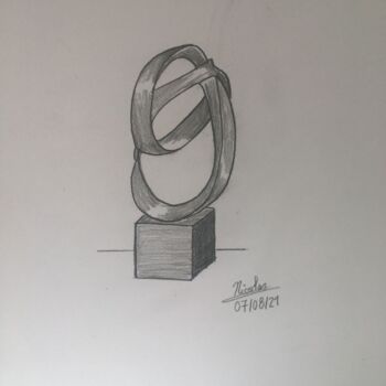 Zeichnungen mit dem Titel "Circle Tower" von Nicolas Chammat, Original-Kunstwerk, Bleistift