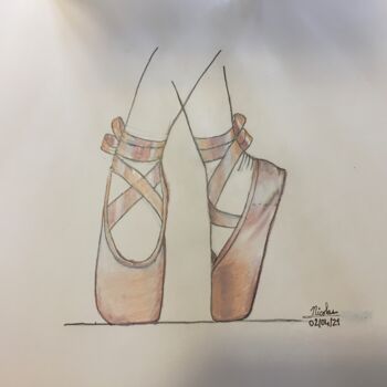 Drawing titled "The Two Steps" by Nicolas Chammat, Original Artwork, Pencil