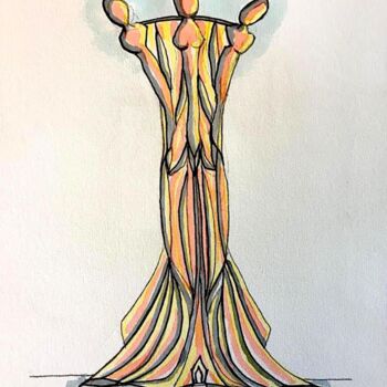Disegno intitolato "Aunts Tower" da Nicolas Chammat, Opera d'arte originale, Pennarello