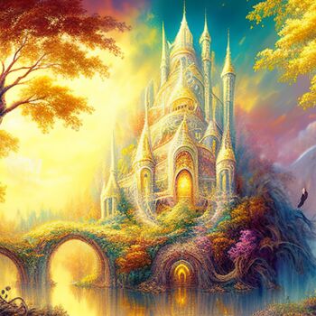 Digital Arts titled "Fairy Castle" by Nicolas Chammat, Original Artwork, AI generated image