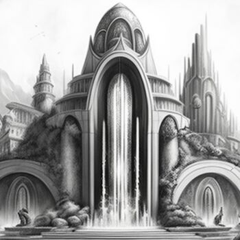 Arte digital titulada "Caladan Castle" por Nicolas Chammat, Obra de arte original, Imagen generada por IA