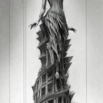 Arte digital titulada "Astra Building" por Nicolas Chammat, Obra de arte original, Imagen generada por IA