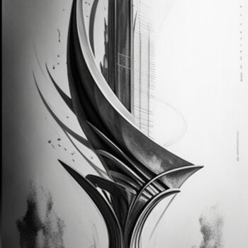Arts numériques intitulée "Swan Building 2 - D…" par Nicolas Chammat, Œuvre d'art originale, Image générée par l'IA