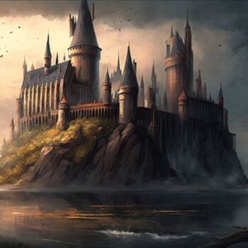 Artes digitais intitulada "Hogwarts" por Nicolas Chammat, Obras de arte originais, Imagem gerada por IA