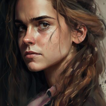 Arts numériques intitulée "Hermione Granger" par Nicolas Chammat, Œuvre d'art originale, Image générée par l'IA