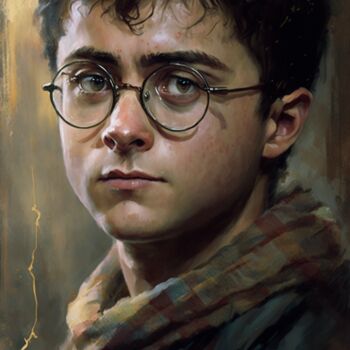 Digitale Kunst getiteld "Harry Potter" door Nicolas Chammat, Origineel Kunstwerk, AI gegenereerde afbeelding