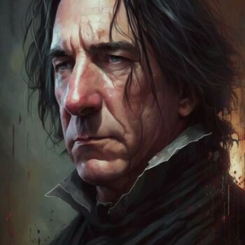 Arts numériques intitulée "Severus Snape" par Nicolas Chammat, Œuvre d'art originale, Image générée par l'IA