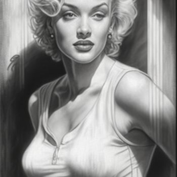Grafika cyfrowa / sztuka generowana cyfrowo zatytułowany „Marilyn Monroe” autorstwa Nicolas Chammat, Oryginalna praca, Obraz…