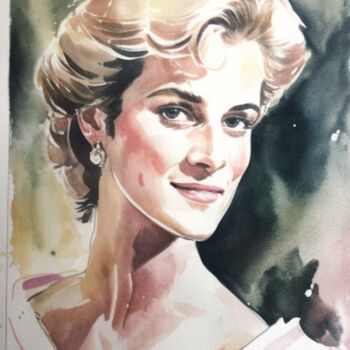 Arte digital titulada "Lady Diana" por Nicolas Chammat, Obra de arte original, Imagen generada por IA